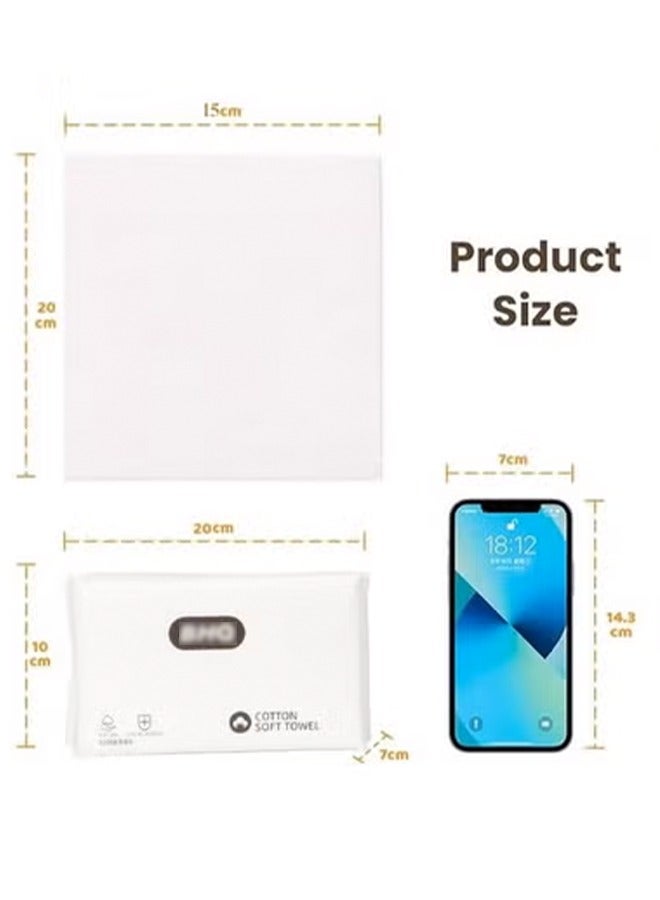 4 Pack 100 Count Disposable Face Towels,100% Cotton Facial Towelettes, Ultra Soft Makeup Remover Dry Wipe, Biodegradable Clean Face towel, Thick Face Cleansing Towels, Skin Friendly Daily Facial Tissues, Portable Soft Face Cloths for Sensitive Skin & Baby & Facial Clean & Personal Care & Travel (20*15cm) - Image 2